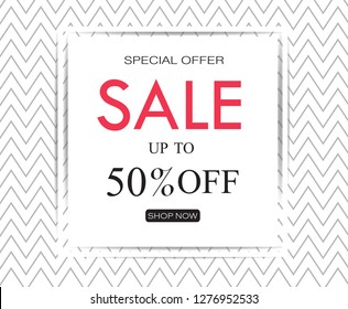 Sale banner template design.Summer discount background. Vector illustration.