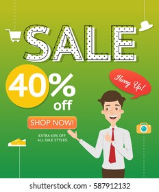 Sale banner template design.Vector illustration.