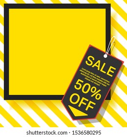 Sale banner template with empty space for product image. Vector illustration.