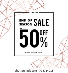 Sale banner template with geometric shape minimal style. Vector illustration