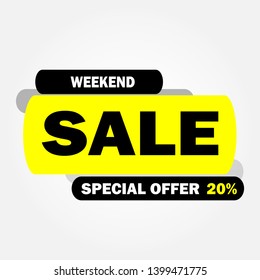 Sale banner template. modern design. special offer weekend sale