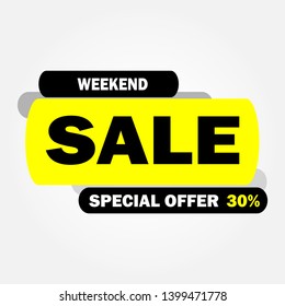 Sale banner template. modern design. special offer weekend sale