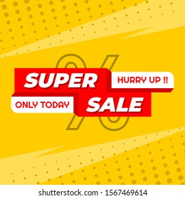 sale banner template with modern style, vector illustration.