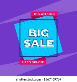 sale banner template with modern style, vector illustration.