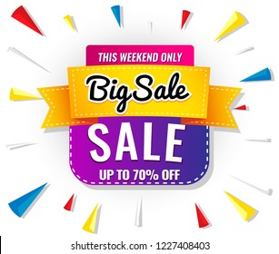 Sale banner template purple. Vector  illustration