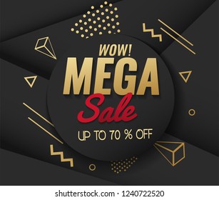Sale banner template purple. Vector  illustration
