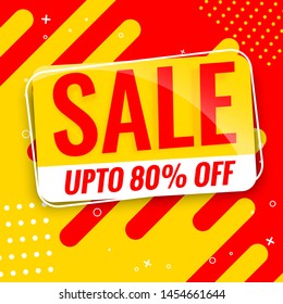 sale banner template rd and yellow