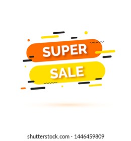 Sale banner, template for social media post promotion. Background with text space, abstract elements, black, orange and yellow color. Sale, discount promo layout set