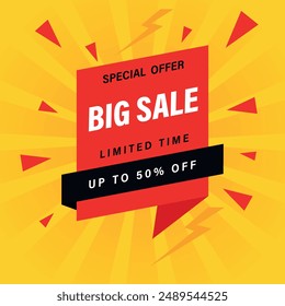 Sale banner template, sale special offer tag, sale offer banner. Sale discount template for retail, store, online store or website. Vector.