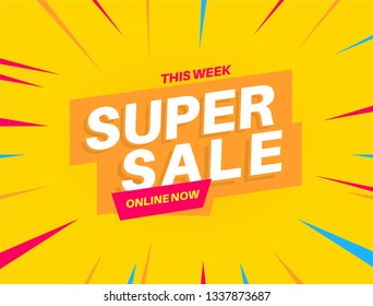 Diseño vectorial de plantilla de banner de venta. Gran oferta especial de venta. Oferta de fin de temporada. Ilustración vectorial. Fondo amarillo. 