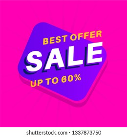 Sale banner template vector design. Big sale special offer. End of season offer. Vector illustration. Punk background.