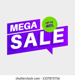 Sale banner template vector design. Big sale special offer. End of season offer. Vector illustration. Grey background. 