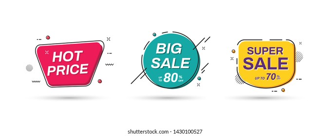 Sale banner templates. Big Sale, Super Sale banner. Vector illustration. on white background
