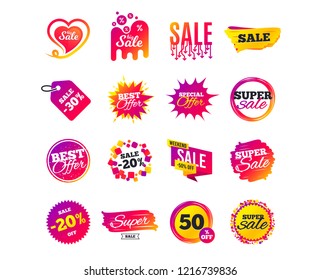 Sale banner templates design. Special offer tags. Cyber monday sale discounts. Black friday shopping icons. Best ultimate offer. Super shopping discount icons. Vector