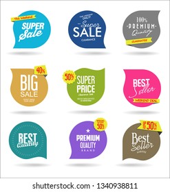 Sale banner templates design and special offer tags collection 