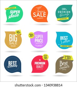 Sale banner templates design and special offer tags collection 