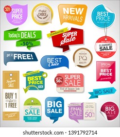 Sale banner templates design and special offer tags collection 