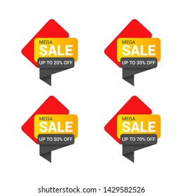 Sale banner templates design. Special offer tags. Cyber monday sale discounts. Black friday shopping icons. Best ultimate offer. Super shopping discount icons. Vector