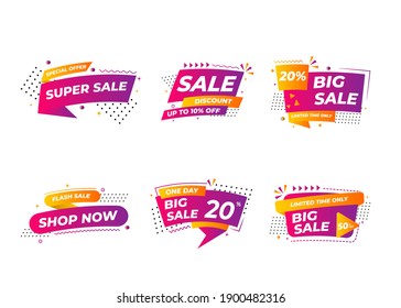 Sale banner templates design. Special offer tags. Super sale discounts. Flash sale discount. Mega offer. Big Sale. Special discount. Discount tag vector