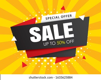 Sale banner templates. Vector illustrations for posters, shopping, email and newsletter designs, ads.