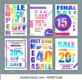 Sale banner templates, website and mobile website banners, posters, email and newsletter designs. Set of season sale templates