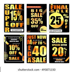 Sale banner templates, website and mobile website banners, posters, email and newsletter designs. Set of season sale templates