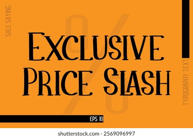 Sale Banner Text Typography Design Template Exclusive Price Slash