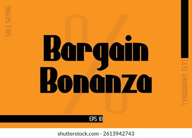 Sale Banner Text Typography Design Template Bargain Bonanza
