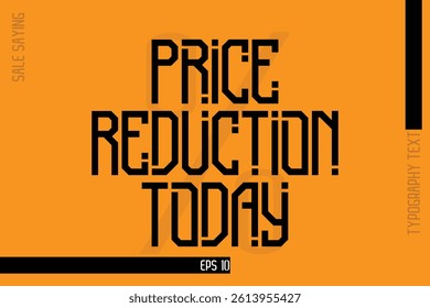 Sale Banner Text Typography Design Template Price Reduction Today