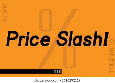 Sale Banner Text Typography Design Template Price Slash!