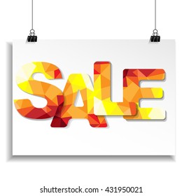 Sale Banner With Text, Vector Illustration