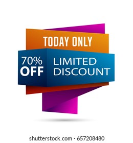 Sale banner, today only. Vector illustration.