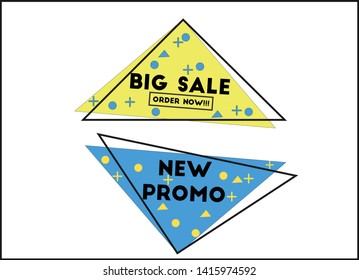 sale banner triangle big sale and new promo for advertising - vector