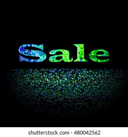 Sale banner from triangle pattern on dark background. Sale background. Promotion banner. Vector illustration