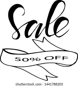 Sale banner for use in design, advertising, flyers, advertising leaflets. vector style lettering
