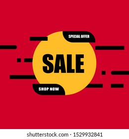Sale banner vector illustration. Discounts and promotional Mega sale offers design template. Promotional offer web banner.