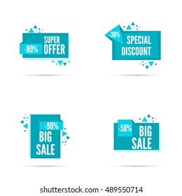 Sale banner. Vector tag: special offer, discount, price. 