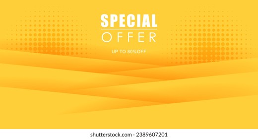 Sale banner vector template abstract background texture  design, bright poster. Big sale special offer abstract background. Yellow banner background textural shapes.