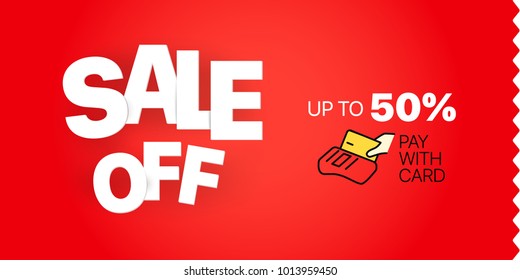 Modelo de vetor de banner de venda. Venda até 50%