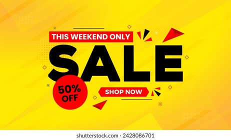 Sale Banner vector template. Offer Sale label and discounts background. Discount Promotion marketing poster design for web and Social. 