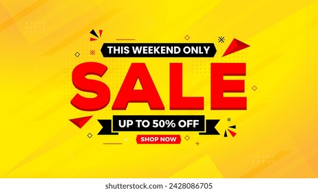 Sale Banner vector template. Offer Sale label and discounts background. Discount Promotion marketing poster design for web and Social. 