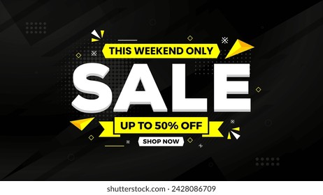 Sale Banner vector template. Offer Sale label and discounts background. Discount Promotion marketing poster design for web and Social. 