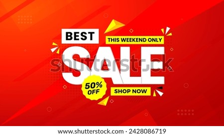 Sale Banner vector template. Offer Sale label and discounts background. Discount Promotion marketing poster design for web and Social. 