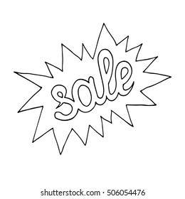 Sale banner vector template on background. Shop icon isolated. Market half price off graphic poster with shopping tag. Black friday. Simple doodle style. Eps10