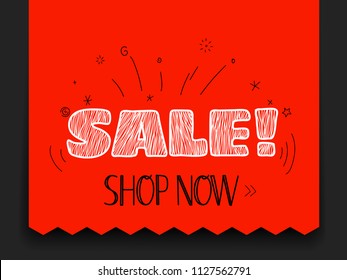 Sale banner vector template. Total sale concept. Shop now