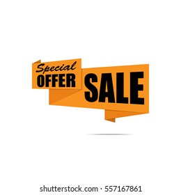 Sale banner. Yellow discount poster. Special offer. Vector, eps10.