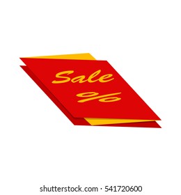 Sale banner. Yellow and red discount poster. Vector illustration, eps10