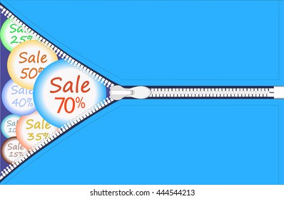 sale banner with zipper