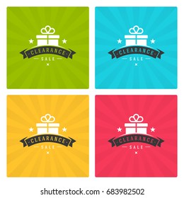 Sale banners or badges for discount posters vector design set. 