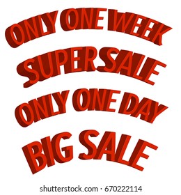 Sale banners. Discounts 3D isometric banners and pointers.